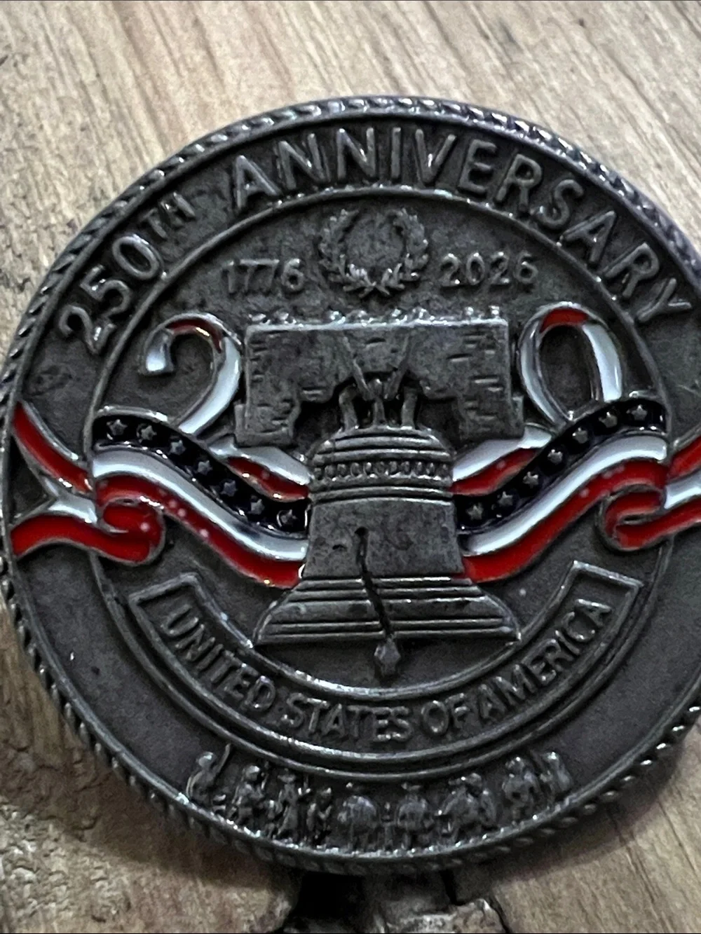 3/$18 250th Anniversary Commemorative Coin Pin with Liberty Bell Motif Lot 2165